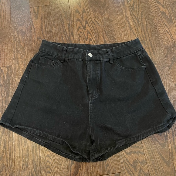 Black Denim Shorts - Picture 2 of 4